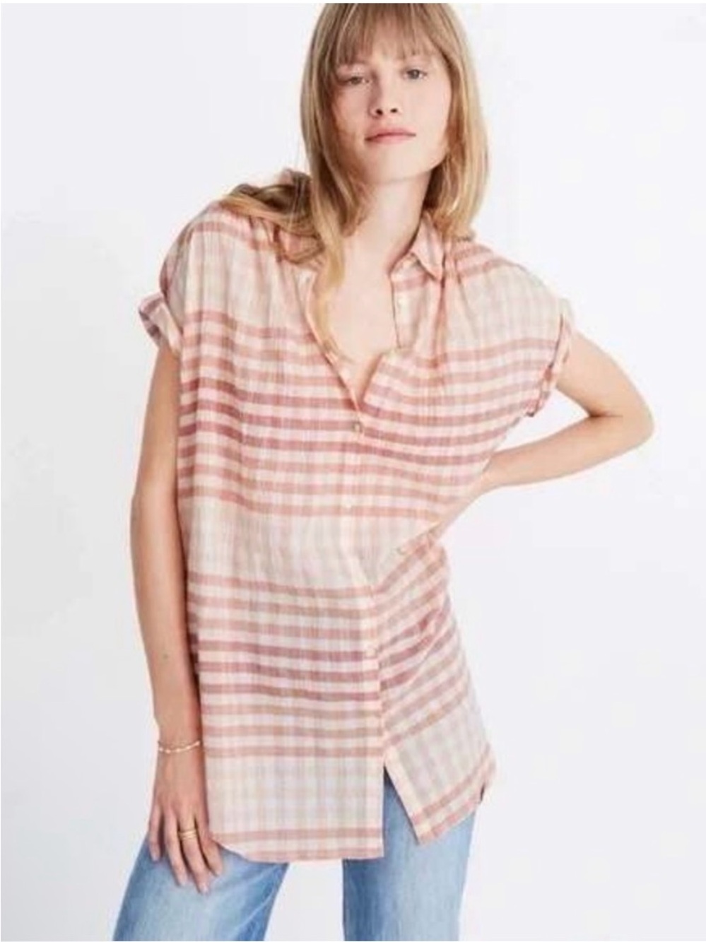 Madewell Central Tunic
Ombre Gingham Plaid Size med
